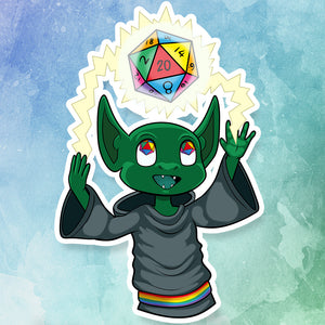 'Chromageddon' Dice Goblin Sticker (3.7")