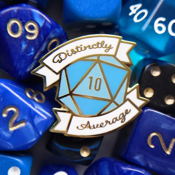 Distinctly Average Dice Hard Enamel Pin - Let's Roll Tabletop RPG Pin Collection