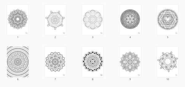 Mayhaps Some Mandalas? - Digital Printable Colouring Book PDF